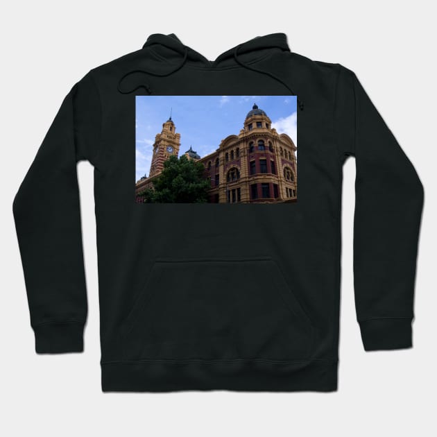 Timeless Elegance of Flinders Street Station Clock Tower Hoodie by Rexel99